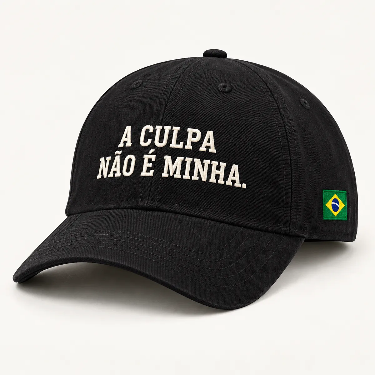 Boné Dad Hat A Culpa Não É Minha Preto, frente